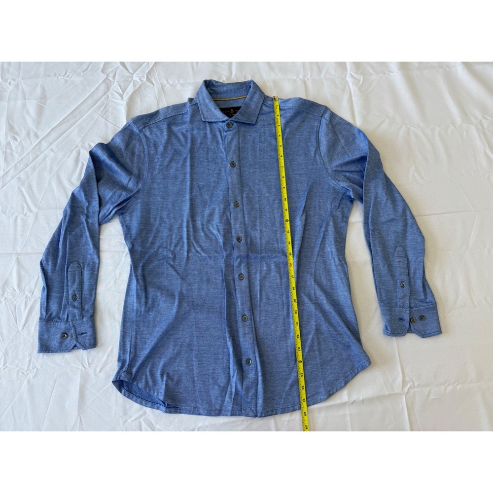 Robert Talbott Button Down Mens M Blue Good Cotton Tencel Linen Tailored Shirt - Picture 5 of 6